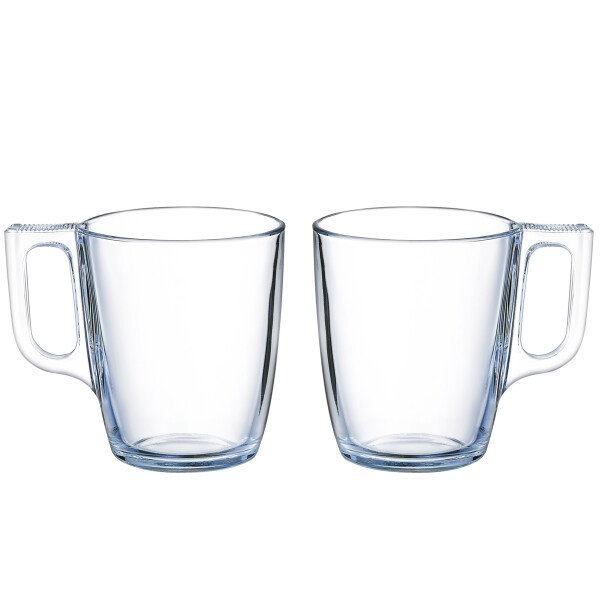 Voluto 8.75oz Glass Coffee Mug Customisable with Branding or Logo Elegant Barista Style Coffee Experience Tempered Glass for Enhanced Durability Shock Heat Resistant Dishwasher Safe Inspiration